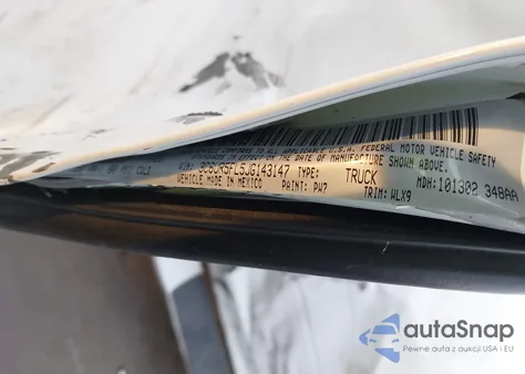 2018 Ram 2500 Laramie 4X4 6'4 Box z USA, uszkodzony, nr VIN 3C6UR5FL5JG143147